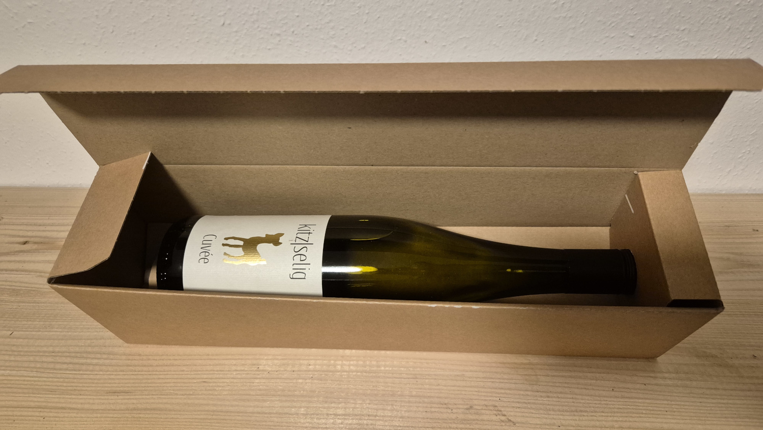 1er Weinkarton quer „For You“ – Geschenkverpackung für 1 Weinflasche – Bild 3