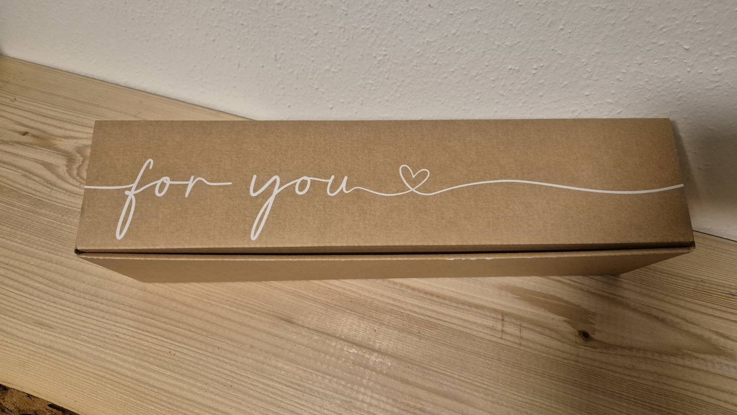 1er Weinkarton quer „For You“ – Geschenkverpackung für 1 Weinflasche